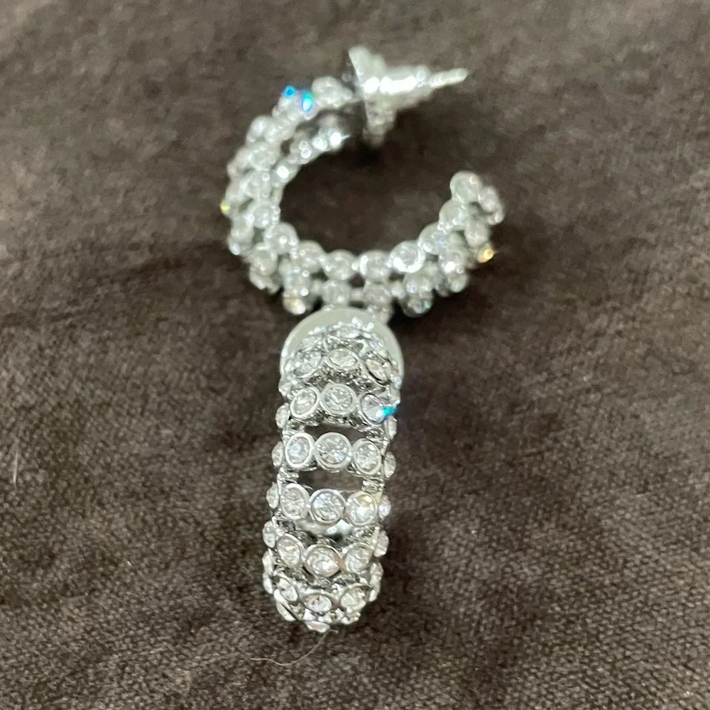 Oscar De La Renta caterpillar hoop earrings in crytsal